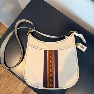 Coach Ivory and Maroon Shoulder Bag